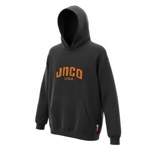 JNCO Black Hoodie with Orange UNCO USA Logo